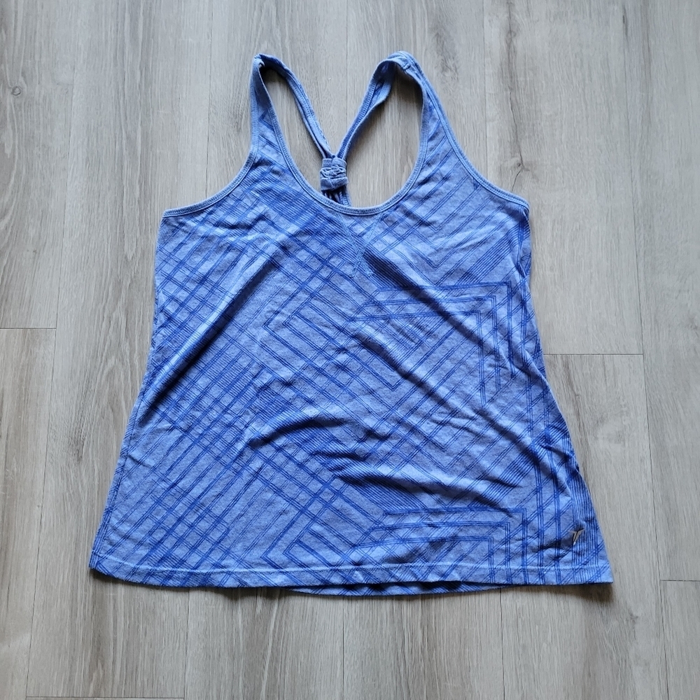 Women's L Blue Geometric Racerback Active Tank - Picture 1 of 2